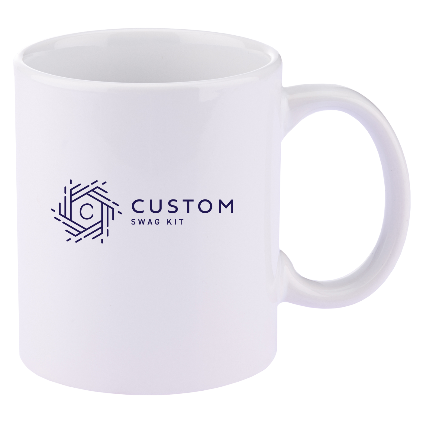 11 oz. Basic C Handle Ceramic Mug - White
