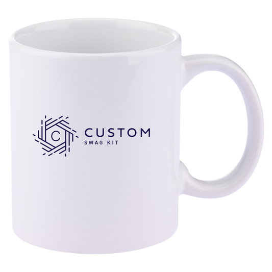 11 oz. Basic C Handle Ceramic Mug - White