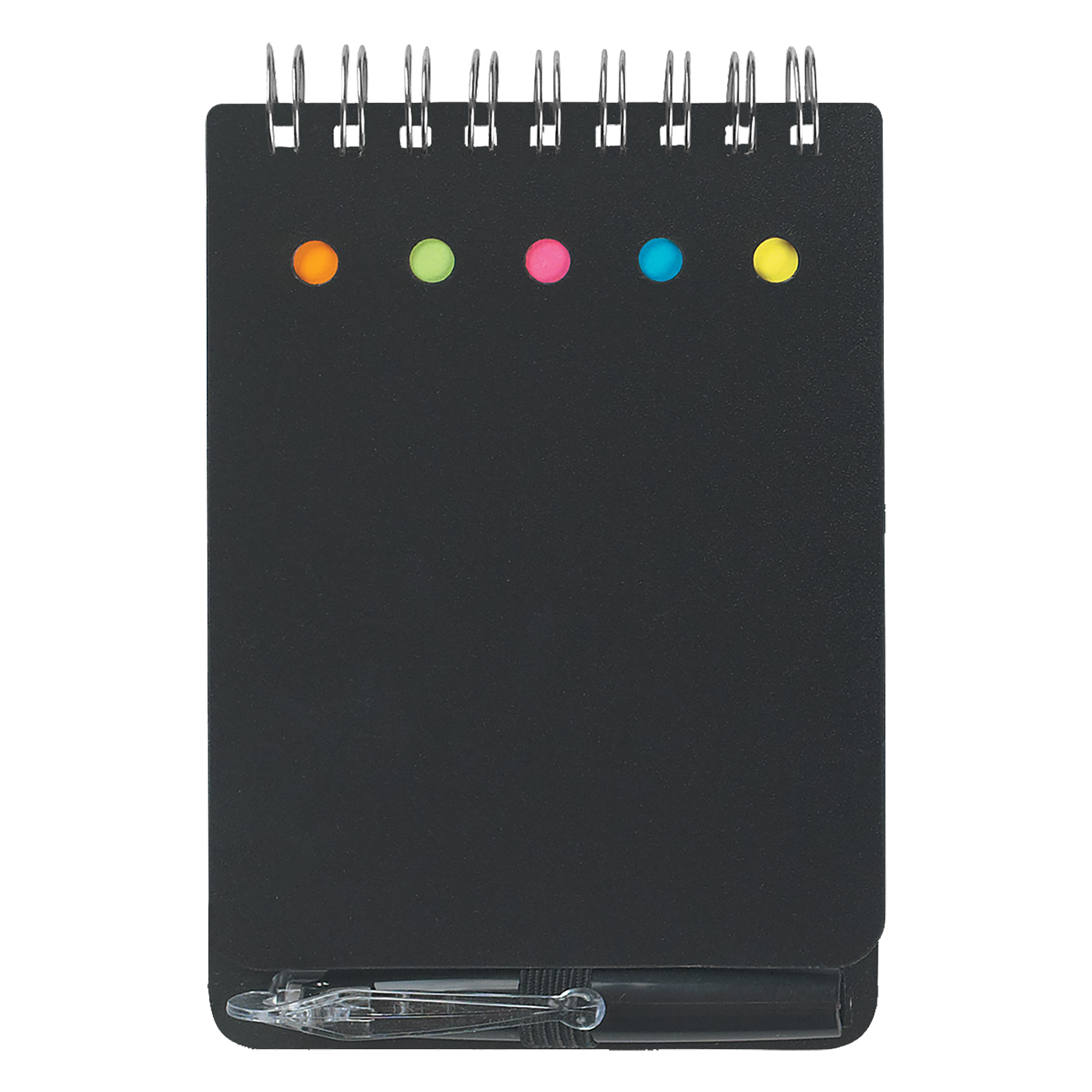 Spiral Jotter With Sticky Notes, Flags & Pen - Black