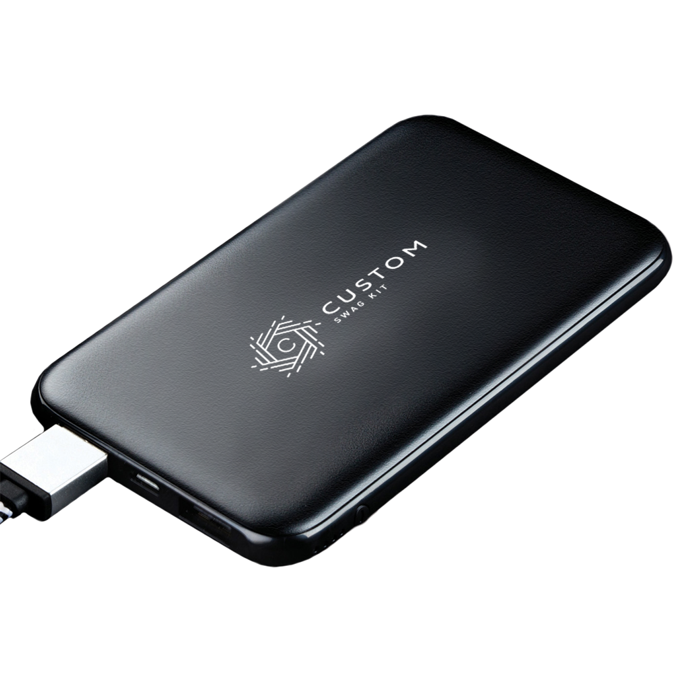 5,000mAh Thin Sleek Power Bank - Black