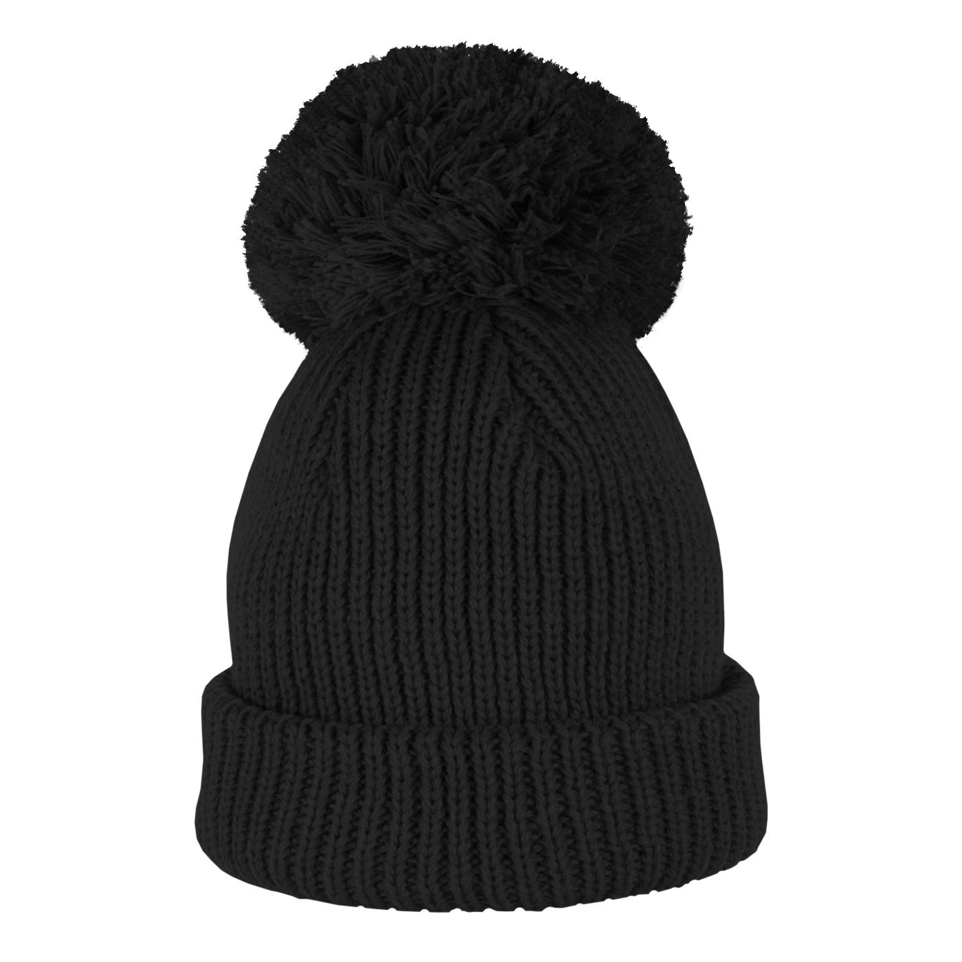 Oversized Pom Watch Cap - Black