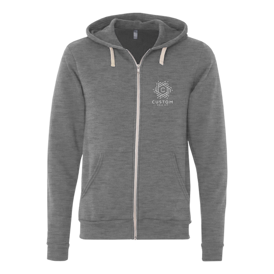 Bella+Canvas Unisex Triblend Sponge Fleece Full-Zip Hoodie - Black
