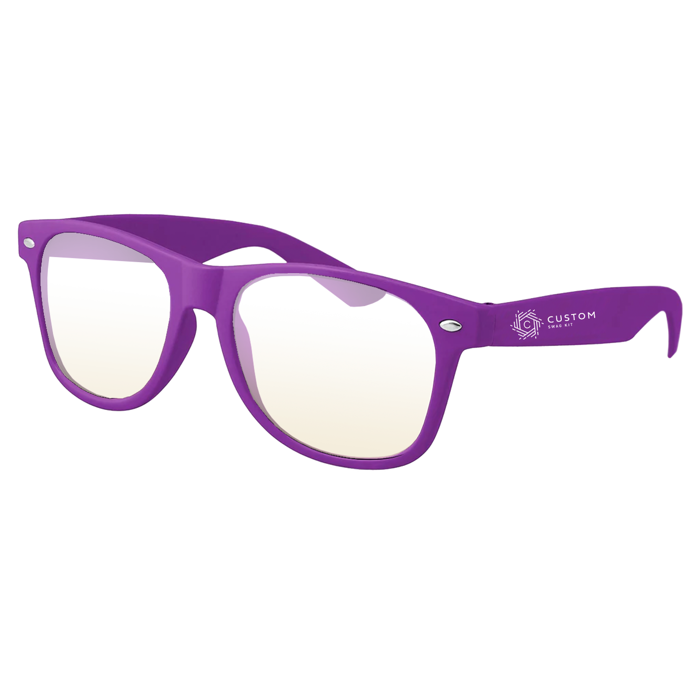 Blue Light Blocking Retro Promotions Glasses - Black