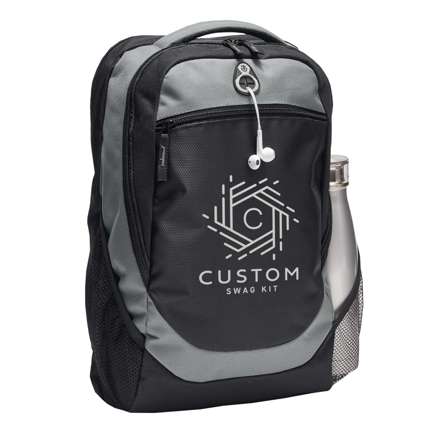 Hashtag Backpack with Back Access Laptop Compartment – Custom Swag Kit
