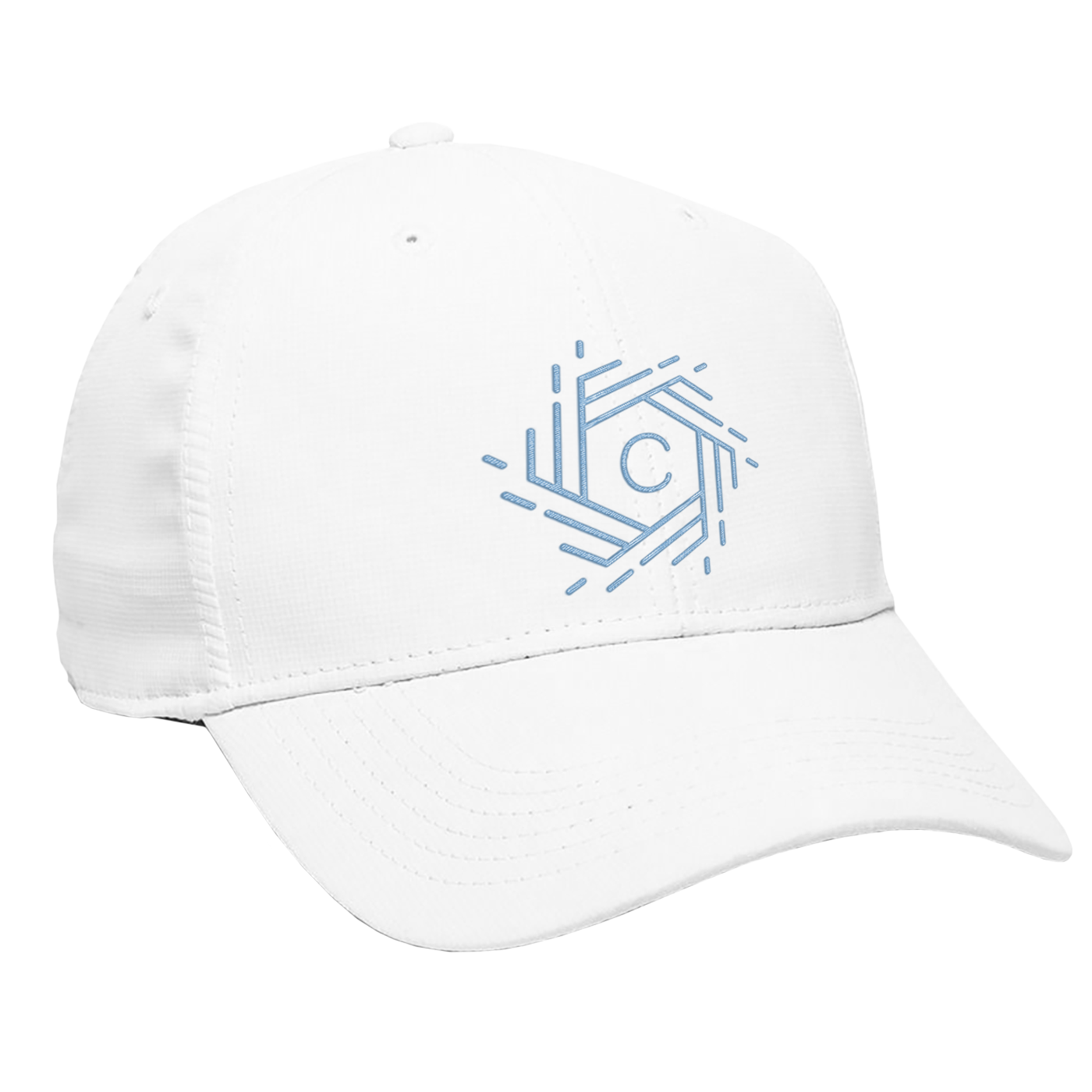 Moisture Wicking Polyester Baseball Cap - White