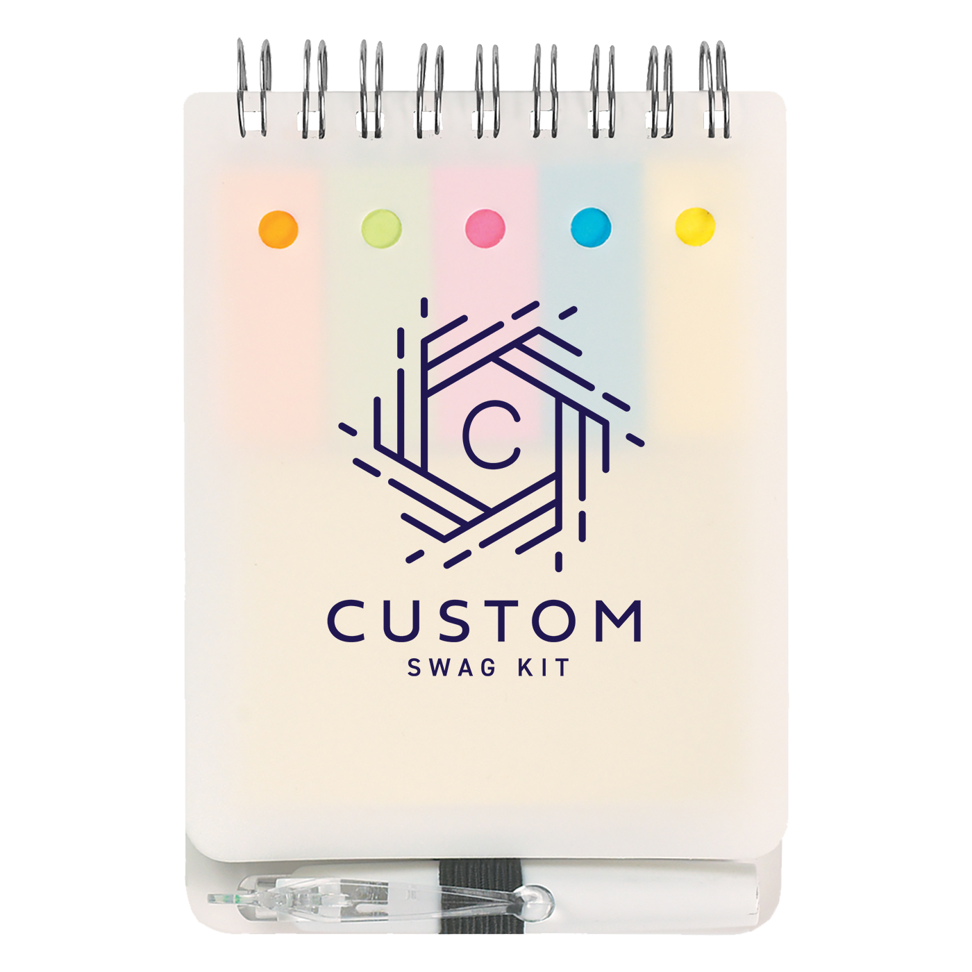Spiral Jotter With Sticky Notes, Flags & Pen - Black