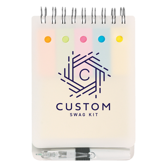 Spiral Jotter With Sticky Notes, Flags & Pen - Black