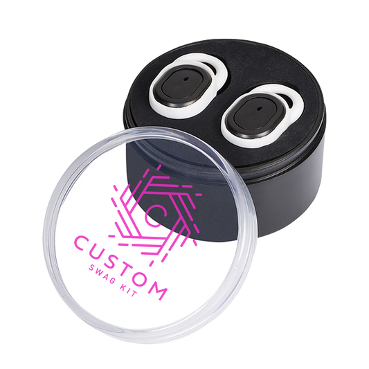 Wireless In-Ear Buds in Round Case - Black