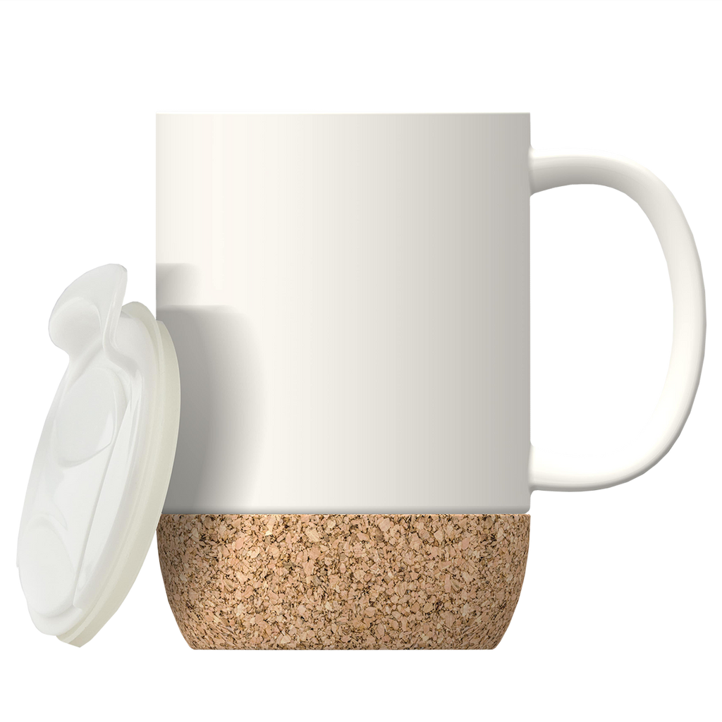 Asobu  Insulated Coffee Mug With Cork Bottom, Travel Lid & Stopper